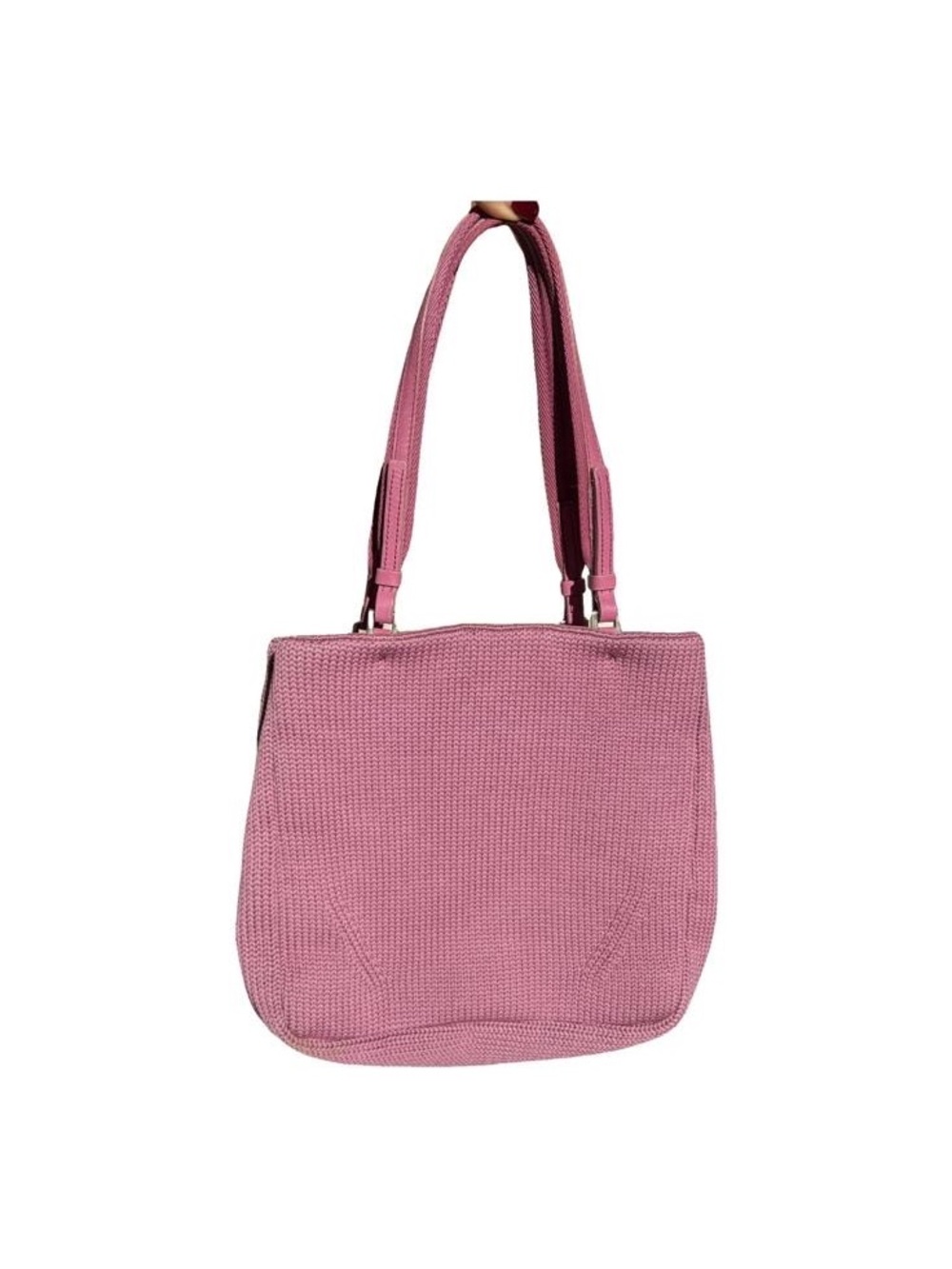 Prada Pink Woven Shoulder Tote